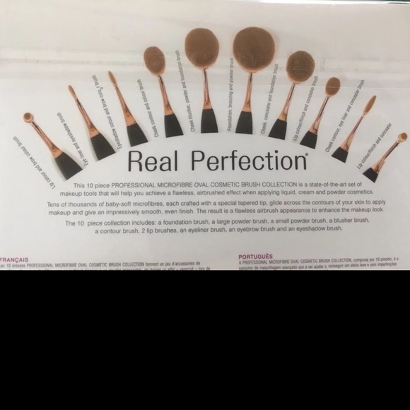 10 PC Oval Purple Makeup Brush Set - Picture 8 of 8